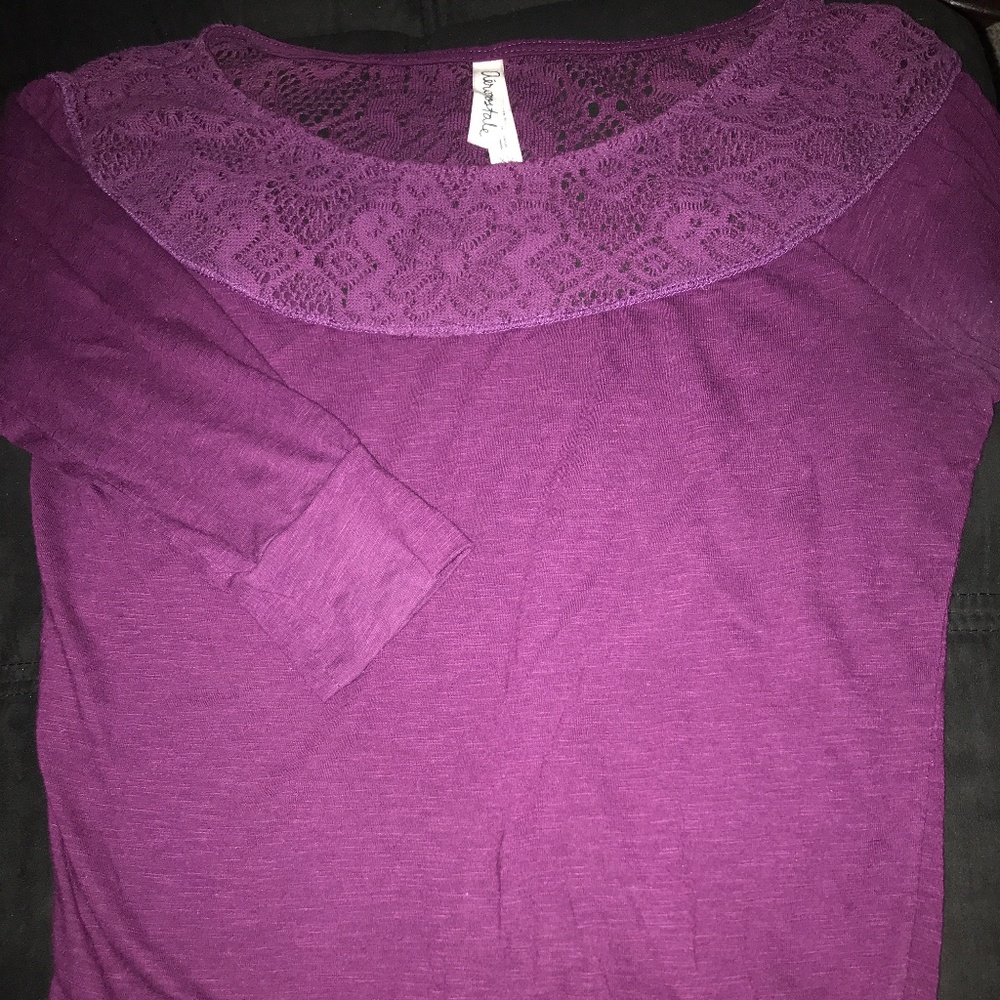 Purple Knit Neck Top
